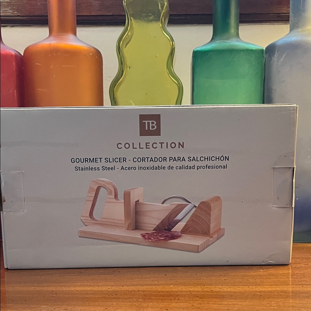 TB Collection Gourmet Slicer - Wood & Stainless Steel